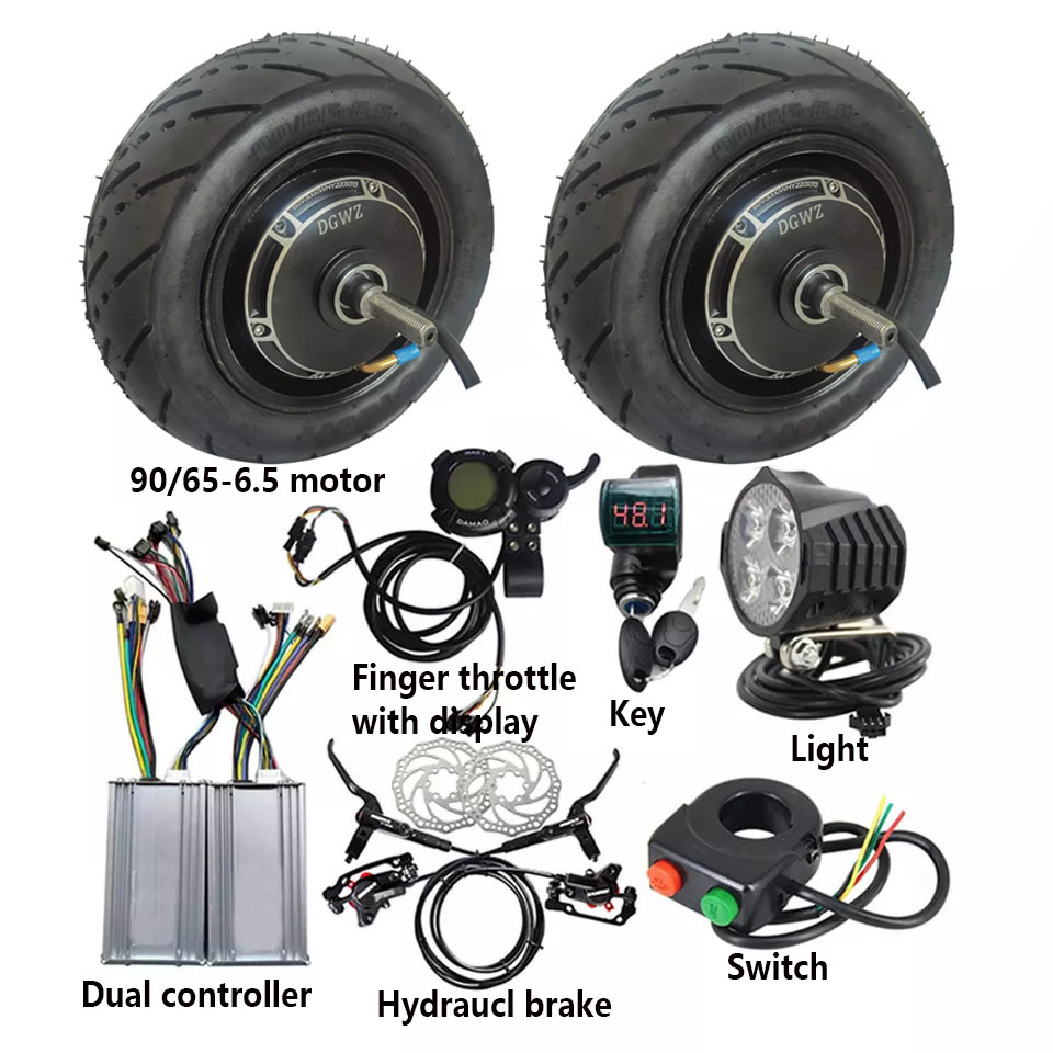 Dual Motor Ebike Kit 2000W - 48V 2000w Ebike Comversion Kit for
